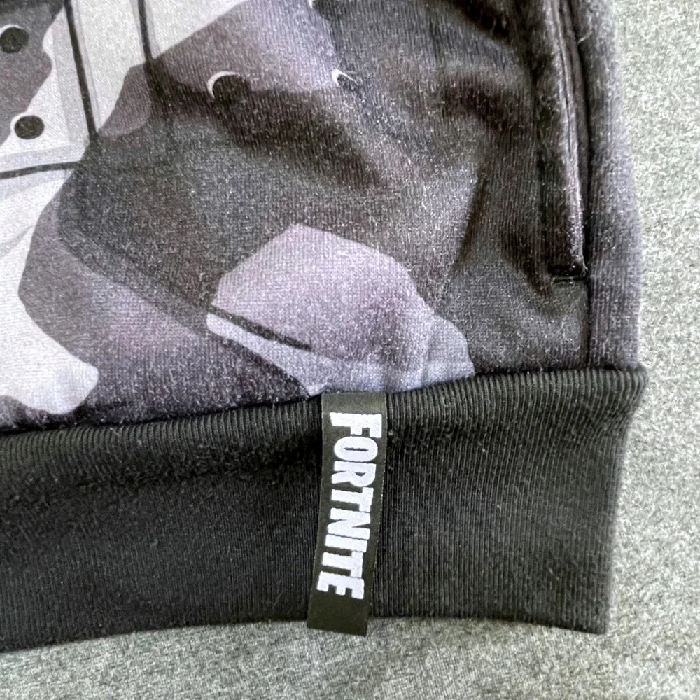 Fortnite Skull Trooper Hoodie Boys L Black Skeleton Full Zip Mesh Mask 2019‎